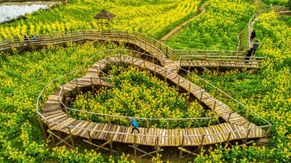 “心”型廊橋。廖濤 攝