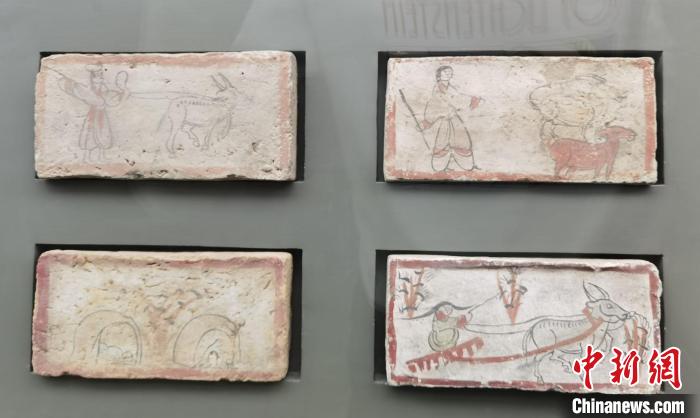 圖為嘉峪關(guān)長城博物館館藏文物魏晉墓彩繪畫像磚中豐富多彩的古代農(nóng)牧業(yè)生產(chǎn)活動(dòng)。(資料圖) 丁思 攝