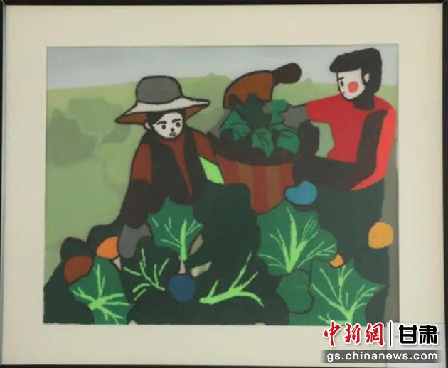 皋蘭縣高原夏菜項(xiàng)目幫助當(dāng)?shù)貗D女增收致富。刺繡 黃淑娟 繡稿 趙海科