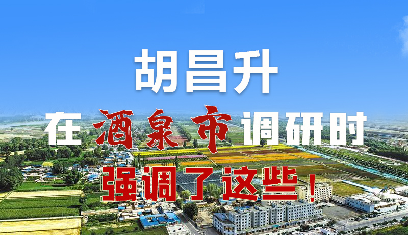 圖解|胡昌升在酒泉市調(diào)研時強調(diào)了這些！