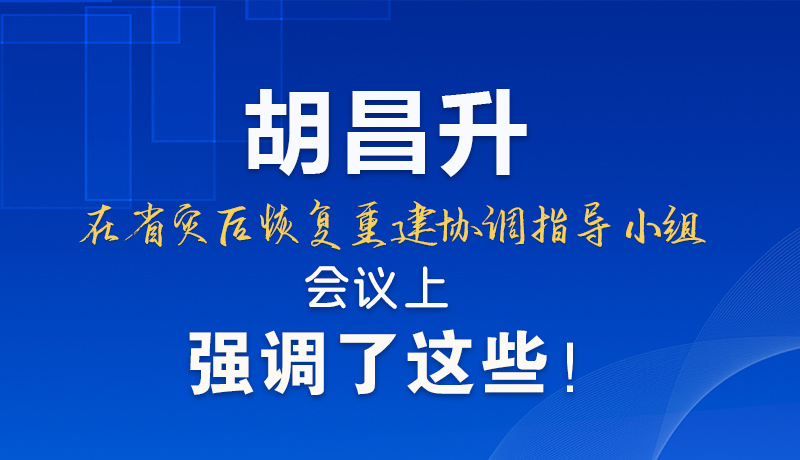 圖解|胡昌升在省災(zāi)后恢復(fù)重建協(xié)調(diào)指導(dǎo)小組會(huì)議上強(qiáng)調(diào)了這些！