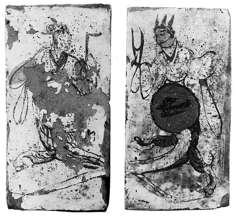 高臺縣博物館藏魏晉墓出土的女媧、伏羲畫像磚