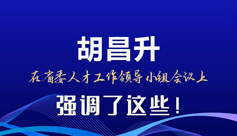 圖解|胡昌升在省委人才工作領(lǐng)導(dǎo)小組會(huì)議上強(qiáng)調(diào)了這些！