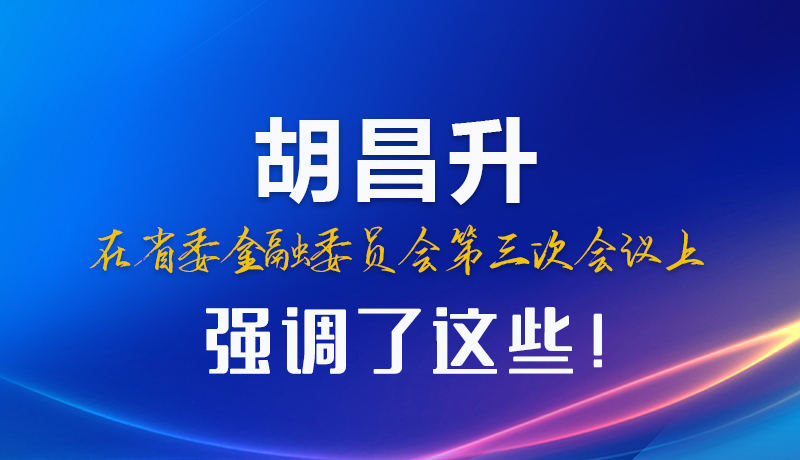 圖解|胡昌升在省委金融委員會第三次會議上強調(diào)了這些！