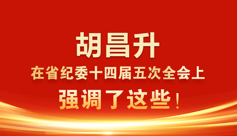 圖解|胡昌升在省紀委十四屆五次全會上強調(diào)了這些！