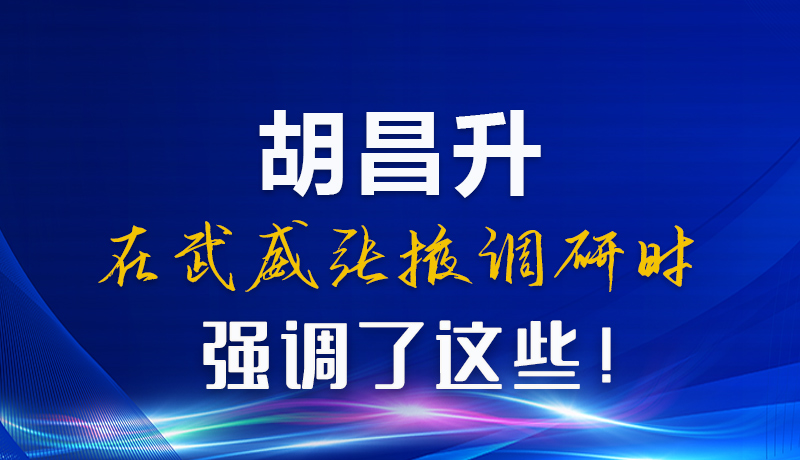 圖解|胡昌升在武威張掖調(diào)研時(shí)強(qiáng)調(diào)了這些！